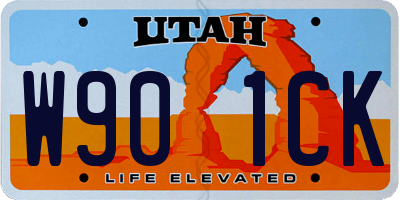 UT license plate W901CK