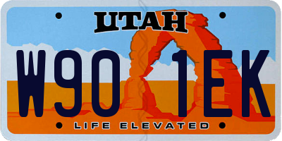 UT license plate W901EK