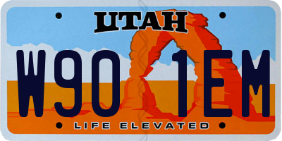 UT license plate W901EM