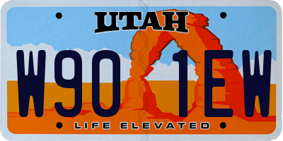 UT license plate W901EW