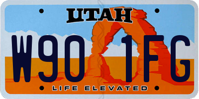 UT license plate W901FG