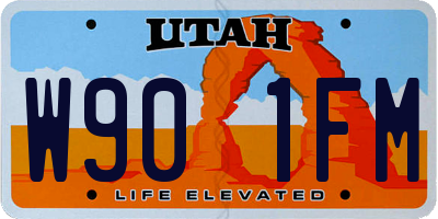 UT license plate W901FM