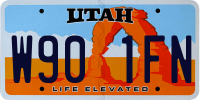 UT license plate W901FN