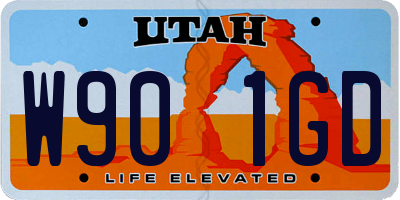 UT license plate W901GD