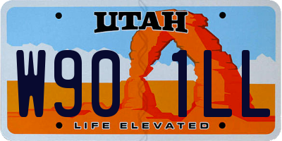 UT license plate W901LL