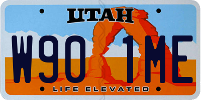 UT license plate W901ME