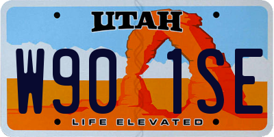 UT license plate W901SE