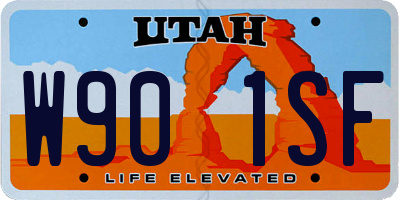 UT license plate W901SF