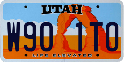 UT license plate W901TO
