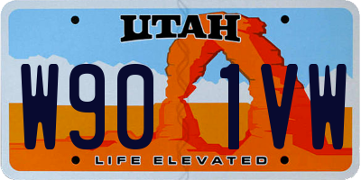 UT license plate W901VW