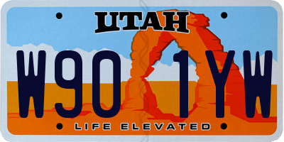 UT license plate W901YW