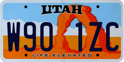 UT license plate W901ZC
