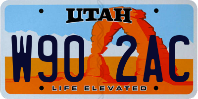 UT license plate W902AC