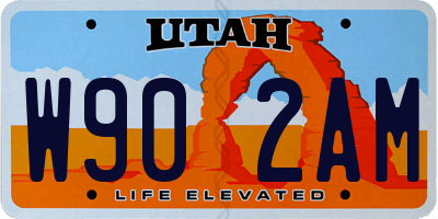 UT license plate W902AM
