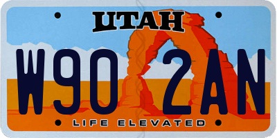 UT license plate W902AN