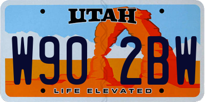 UT license plate W902BW