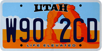 UT license plate W902CD