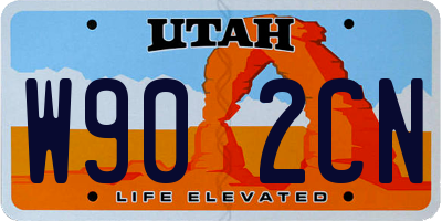 UT license plate W902CN