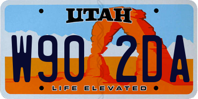 UT license plate W902DA