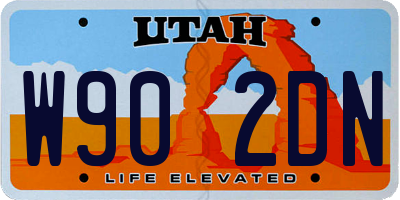 UT license plate W902DN