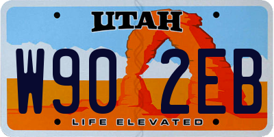 UT license plate W902EB