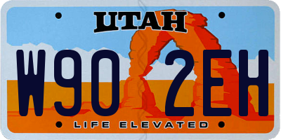 UT license plate W902EH