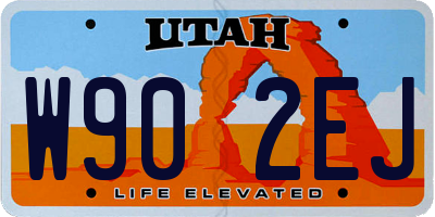 UT license plate W902EJ