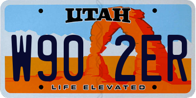 UT license plate W902ER