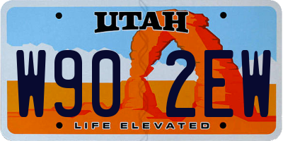 UT license plate W902EW