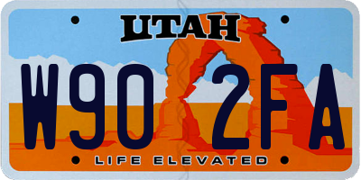 UT license plate W902FA