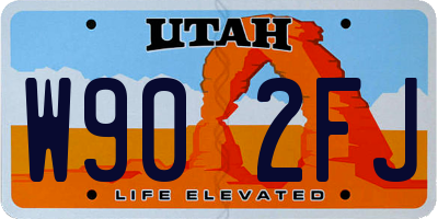 UT license plate W902FJ