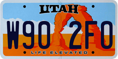 UT license plate W902FO