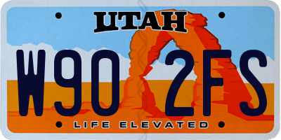 UT license plate W902FS