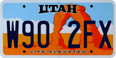 UT license plate W902FX