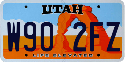 UT license plate W902FZ