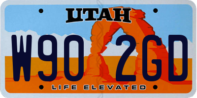 UT license plate W902GD