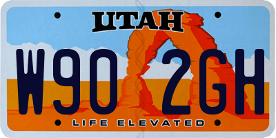 UT license plate W902GH