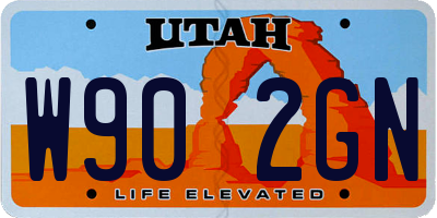 UT license plate W902GN