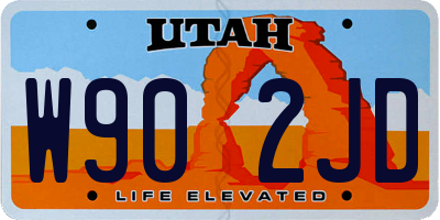 UT license plate W902JD