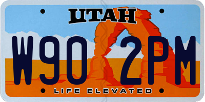 UT license plate W902PM