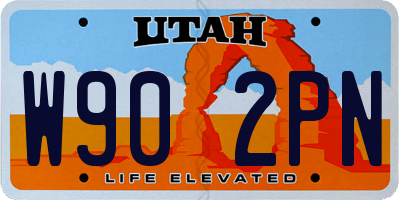 UT license plate W902PN