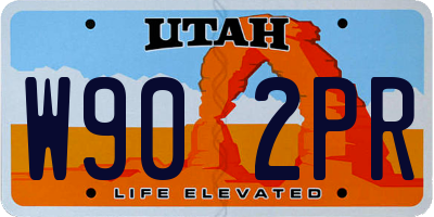UT license plate W902PR