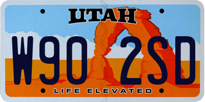 UT license plate W902SD