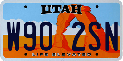 UT license plate W902SN