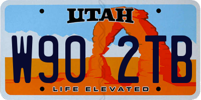 UT license plate W902TB