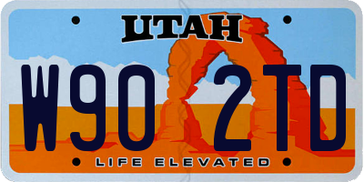 UT license plate W902TD