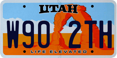 UT license plate W902TH