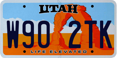 UT license plate W902TK