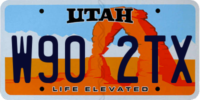 UT license plate W902TX