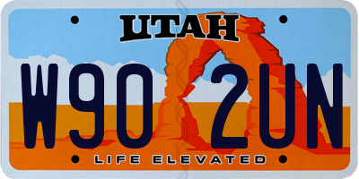 UT license plate W902UN